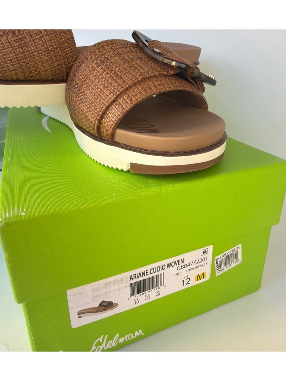 Sam Edelman Ariane Woven Sandals Brown Slides Women Size 12 - Picture 11 of 12